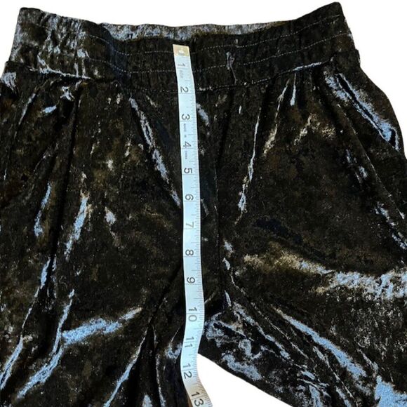 Heart & Hips Black Velvet Textured Jogger Elastic Waist Pockets Cuffed Medium - Picture 3 of 9